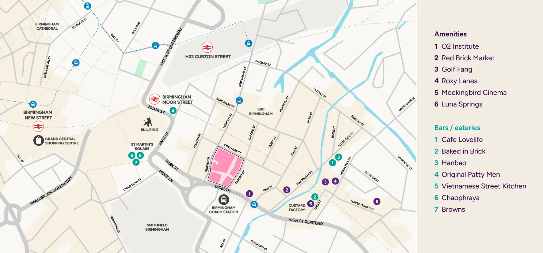 Digbeth Map for Phoenix Yard, Birmingham